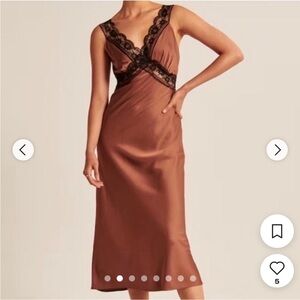 Abercrombie & Fitch satin slip midi dress